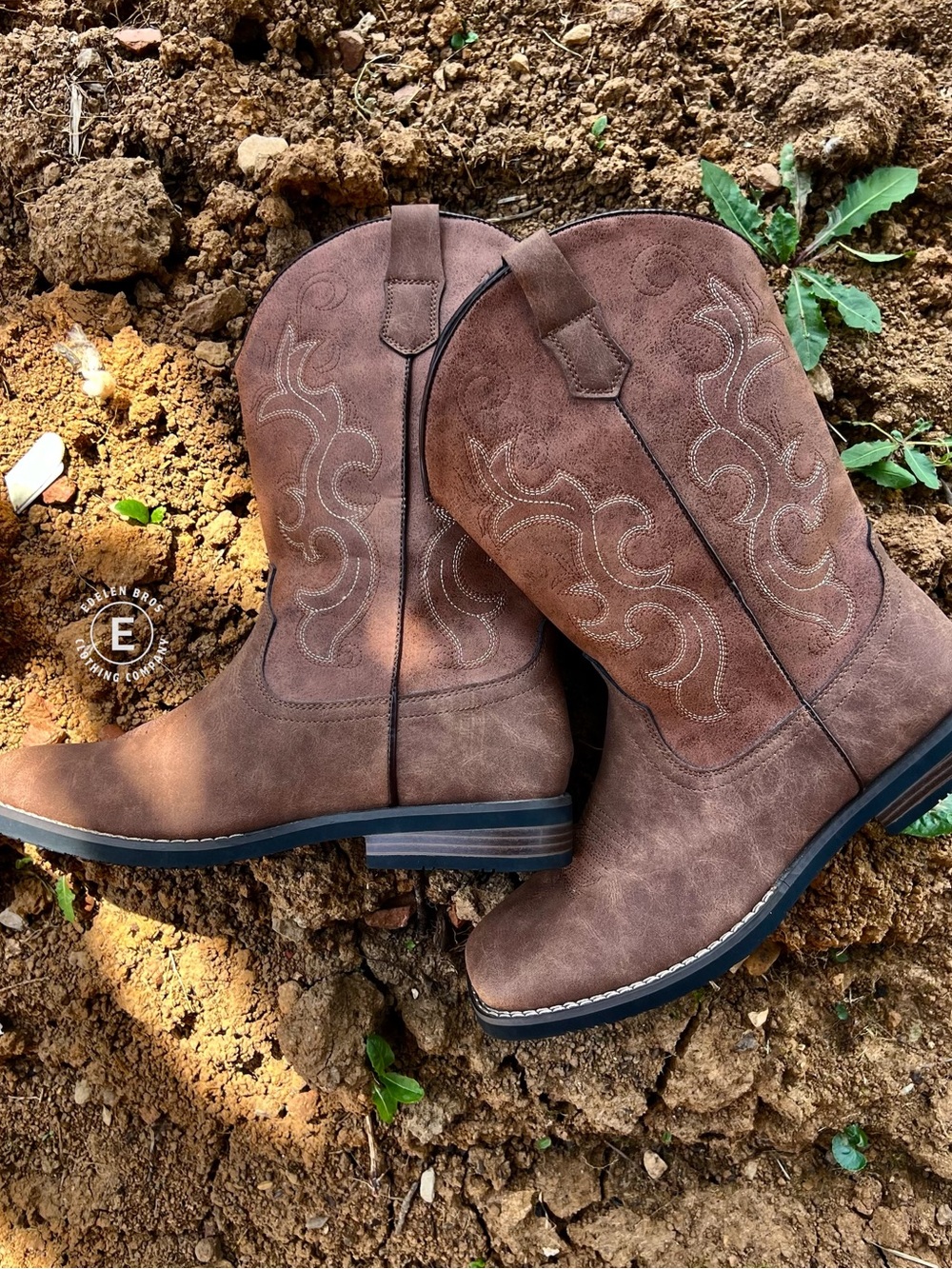 Brown Suede Cowboy Boots - Classic Western Style
